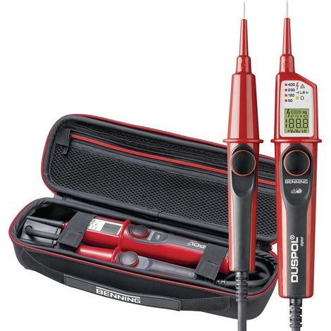 Comprobador de tensión/continuidad DUSPOL® dig.+Premium con funda 1-1000 V AC/1-1200 V DC