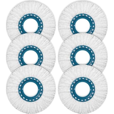 Lot de 6 têtes de rechange pour balai Leifheit Clean Twist, compatibles avec Leifheit Bodenwischer, double fibre, absorption d'eau puissante (1/3)