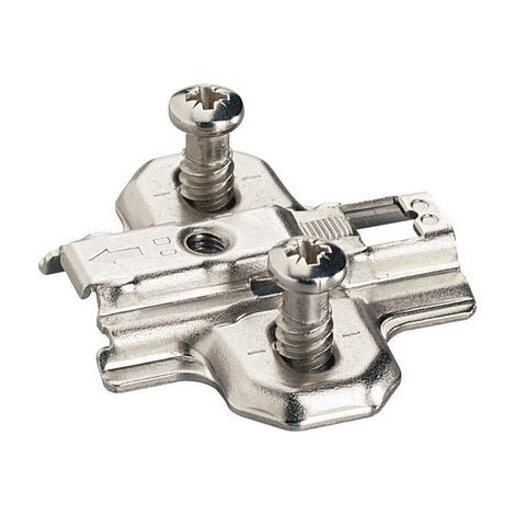 Plaque de commutateur en acier mat avec vis de fixation + embase prémontée avec vis HETTICH 79374 (1/2)