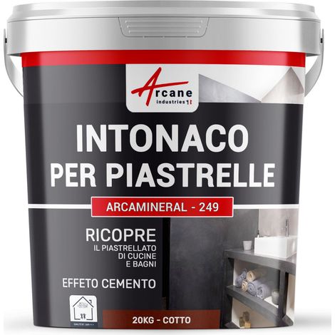 Intonaco per piastrelle del bagno e cucina, su pavimento e pareti - ARCAMINERAL - 20 kg (circa 13 m²) Mattonella - ARCANE INDUSTRIES