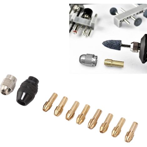 Juego de pinzas Dremel 4485: 8 tamaños fabricados en cobre, de 0,8 a 3,2 mm, con 2 tuercas adaptadoras para herramientas rotativas. (1/5)