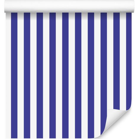 Blau-weiß gestreifte Tapete, blauer Hintergrund für Wohn- und Schlafzimmer, 50 x 1000 cm (1/5)