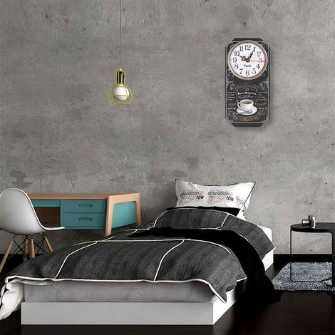 Horloge murale rectangulaire élégante, horloge suspendue stylée pour salon ou bar (1/5)