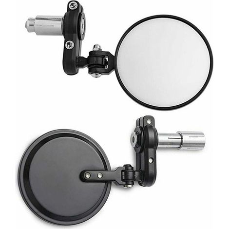 Ahlsen Espejos retrovisores universales para motocicleta, espejos laterales plegables redondos de 3 "para manillares de 22mm (1/5)