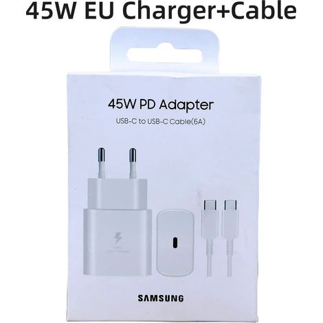 Chargeur Samsung d'origine 45 W à charge ultra-rapide, certifié UE, pour Galaxy Z Fold 5 4 3 Flip 5 4 3 S23 S24 Ultra S20 S22 S21 - Blanc, version UE (1/5)