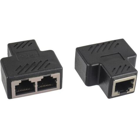 Pair Doubleur RJ45, RJ45 Splitter Adaptateur 1 à 2 Ethernet Splitter Double Socket pour Câble Cat5 Cat5e Cat6 Cat7(Paquet de 2) (1/5)