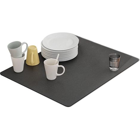 Abtropfmatte für Geschirr, Barmatte, saugfähige Geschirrmatte 40 x 50 cm, Kaffeemaschinenmatte, saugfähige Abtropfmatte für Küchenutensilien und Spülbecken (1/5)