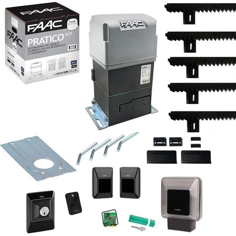 FAAC PRATICO 746 C 105940 KIT 230V 600 KG 4mt Cremagliera Automazione Cancello Scorrevoli