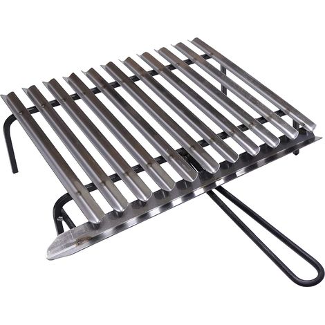 Fonderia Bongiovanni – Grille de barbecue en acier inoxydable AISI 430 – Récupération des graisses – Dimensions 40x35 cm – Pour cuisson parfaite