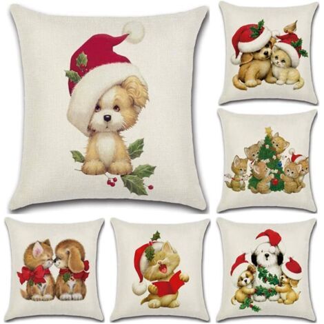 décoration de Noël Housse de coussin de Noël décoration de Noël déco sapin de Noël ensemble coussin 45x45cm cadeau de Noël (1/5)