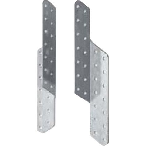 COPPIA PIASTRE LATERALE STAFFA SUPPORTO ZINCATO TRAVE IN LEGNO SCARPA ANCORAGGIO
