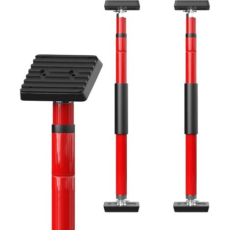 3-H Etai Telescopique Reglable 70-110cm,Tout Acier Épais,Rouge-2pcs Type Rotatif, Étai de Soutien Télescopique pour Plaque de Plâtre, Cadre de Porte, Installation d'armoire Diy, (1/5)