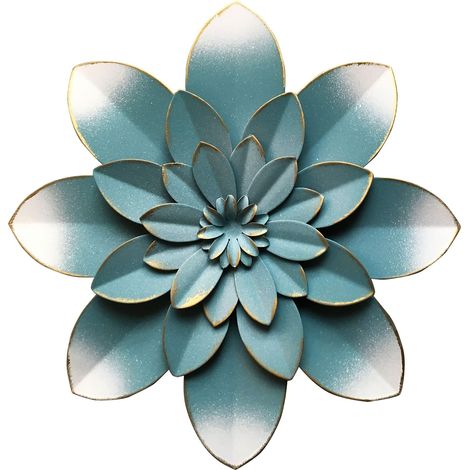 Décoration murale en métal bleu à suspendre pour intérieur, chambre à coucher, salon, bureau, extérieur, jardin, terrasse – 24,1 cm (1/5)