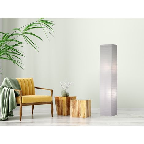 LED Stehleuchte Lichtsäule aus Papier eckig Zylinder H.130cm, 25x25cm in Weiß (1/5)
