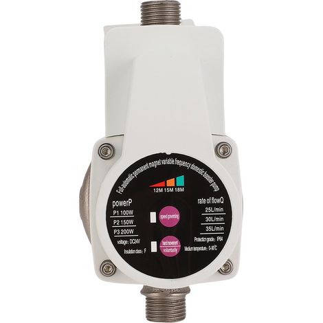 Pompe de Booster de Pression D'eau, 100W 150W 200W 3 Vitesses Pompe de Booster de Douche, Support de Démarrage Intelligent, pour la Cuisine du Robinet (Prise UE) (1/5)
