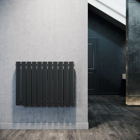 SONNI Flachheizkörper Heizkörper Horizontal Mittelanschluss Anthrazit 630x847mm (1/5)
