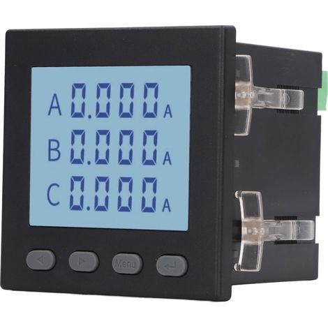 Compteur Énergie Triphasé Multifonction Noir Voltmètre Ampèremètre AC220V pour Automatisation Distribution Armoire Électrique (1/5)