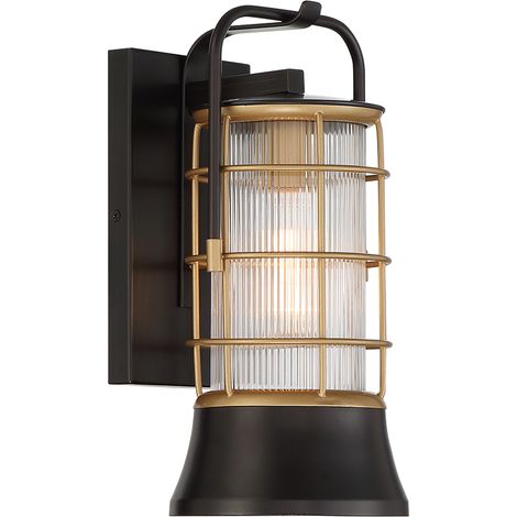 Applique esterna industriale bronzo oro E27 IP44 Quintiesse (1/5)