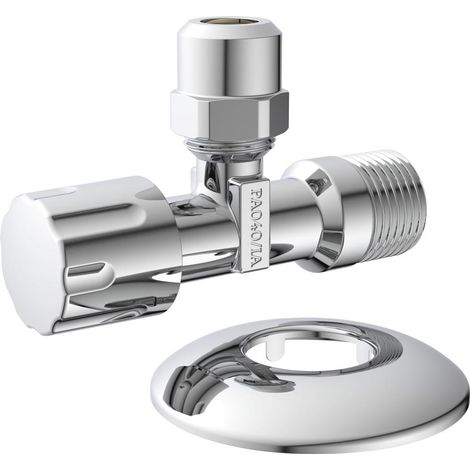 KIRCHHOFF Eckventil, 3/8"AG x 3/8"AG x 10 mmQ, mit Schubrosette (1/5)