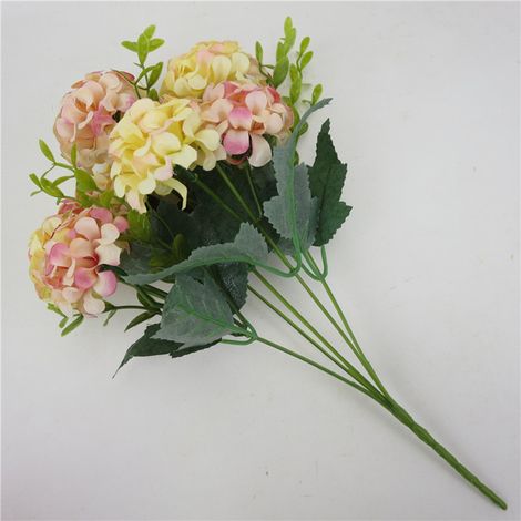 Hortensia artificiel 10 en 1 bleu réaliste, facile d'entretien, en tissu, décoration pour mariage, maison, fête, intérieur et extérieur (1/5)