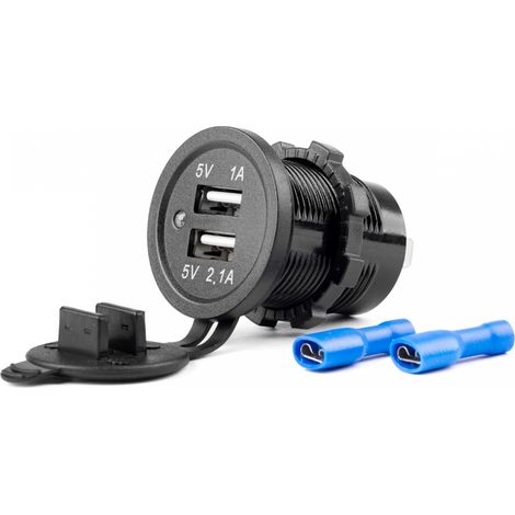 Caricabatterie impermeabile con 2 prese USB 12V 24V MOD-03 amio-02853 (1/5)