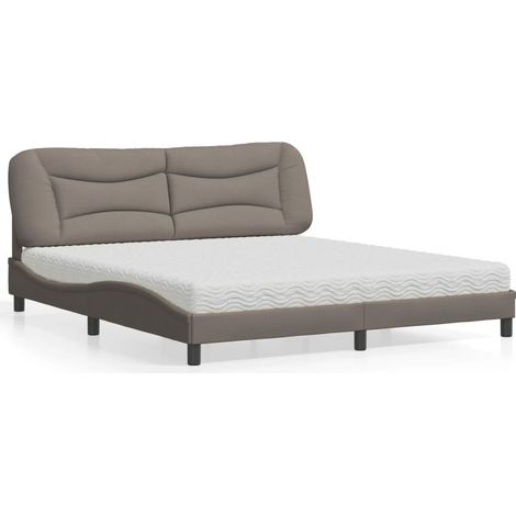 Bett mit Matratze "Hvar" Taupe 180x200 cm Stoff (1/5)