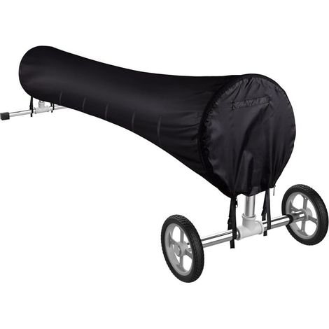 Telo di copertura arrotolabile per piscina, pieghevole, in tessuto Oxford 420D, impermeabile, resistente al calore, al sole, al vento, alla pioggia, alla polvere e ai raggi UV, con coulisse (nero, 4,8 (1/5)