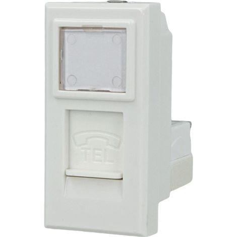 Presa Telefonica RJ11 Bianco Coperchio Compatibile Bticino Axolute (1/2)