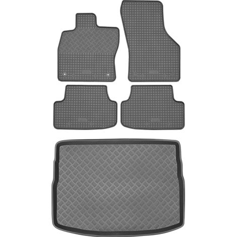 Ensemble de tapis de sol en caoutchouc pour Volkswagen Golf VII VAN (2012-2020) + tapis de coffre (1/5)