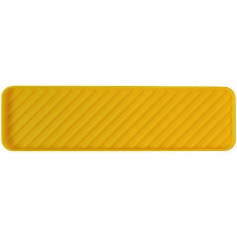 Plateau, set de table, porte-bouteilles d'épices, tapis de rangement isotherme pour tasses à thé, porte-savon de cuisine, plateau d'évier en silicone jaune (1/5)