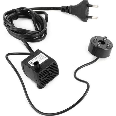 Leise Springbrunnenpumpe mit LED – Für Miniatur-Steingärten und Hydrokultur – EU-Stecker, 220–240 V Wechselstrom – Kompaktes Design (1/5)