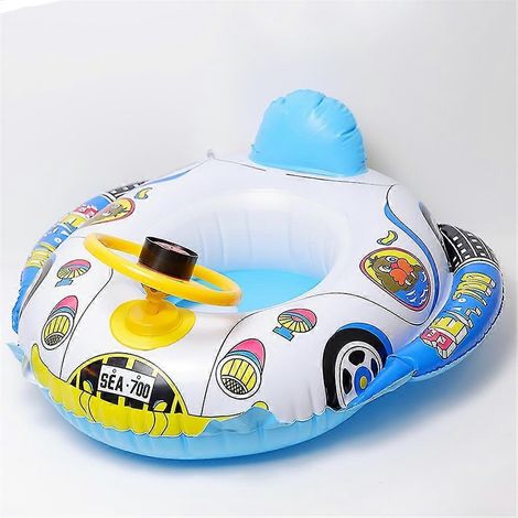 Floating car inflatable swimming accessories children's swimming ring baby circle cartoon floating rubber sound steering wheel seat wiuos (1/2)