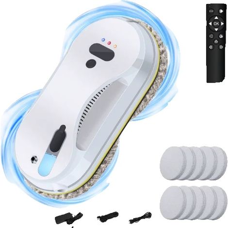 Robot limpiacristales, potente adsorción, diseño compacto, 3800 PA (versión con pulverización de agua) (1/2)