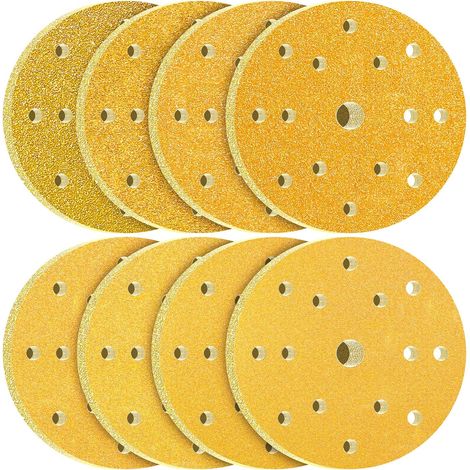 80 pezzi di dischi abrasivi da 150 mm, grane 60, 80, 100, 120, 180, 240, 320, 400, 15 fori per levigatrici orbitali casuali (1/5)
