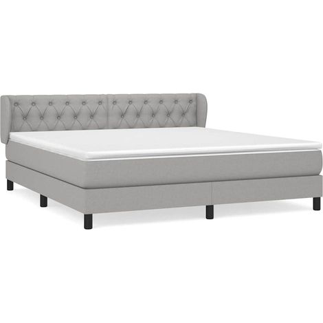 Maison Exclusive - Cama box spring con colchón tela gris claro 16 (1/5)