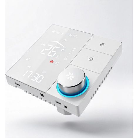 010V DC + Wi-Fi Thermostat blanc pour ventilo-convecteurs centraux – Régulation 010V sans variation de vitesse, vanne proportionnelle intégrale