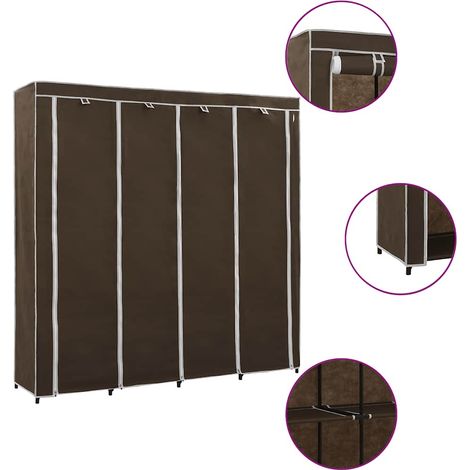 Kleiderschrank mit 4 Fächern Braun 175 x 45 x 170 cm