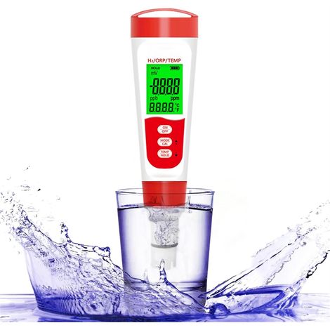 Testeur d'hydrogène pour bouteille d'eau, stylo testeur de niveau numérique 3 en 1 H2/ORP/Temp pour la consommation quotidienne (1/5)