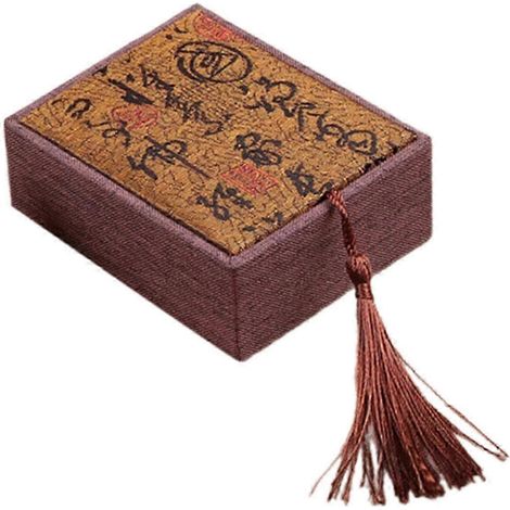 Boîte à pendentifs, coffret cadeau de mariage pour bracelets, colliers et pendentifs, élégant emballage en tissu, organisateur de rangement pour bracelets, étui doublé-yellow (1/5)