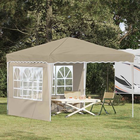 Pop-up Partyzelt Creme 288 x 288 x 245 cm Oxford-Stoff