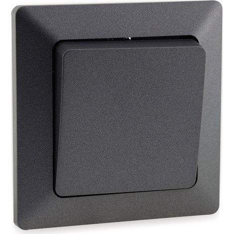 Bouton-poussoir MILOS 23042, 10A/250V, anthracite (1/2)