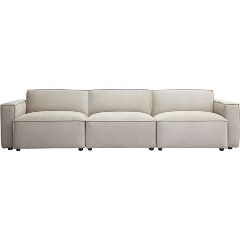 Modulares Sofa für 4 Personen in beigem Samt-Textur Stoff SPLIT
