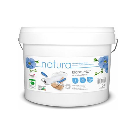 Peinture blanche mate 10L – Très bonne opacité – Taux de COV 0,2g/L – Rendement 130m2 pour murs et plafonds - 0-blanc-Peinture (1/2)