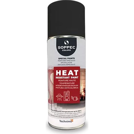 Bombe peinture haute température noir mat - 400ml