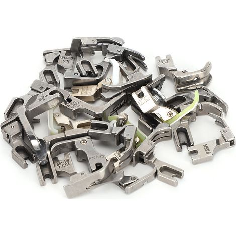 Ensemble de pieds-de-biche pour machine à coudre, ensemble de 25 pieds-de-biche, combinaison de pieds-de-biche industriels, pieds-de-biche pour table plate, différentes spécifications de pieds-de-bich (1/5)