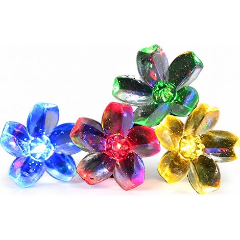 Guirlande Solaire LED Fleurs de Cerisier Multicolores, Étanche pour Jardin Extérieur, 200 LED, 8 Modes (1/5)