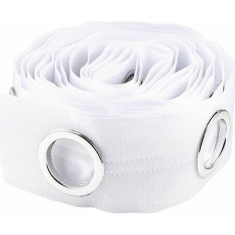 SABIR Grommet Ruban Rideau À Oeillets Bande De Garniture des Rideaux Grommet Haut Ruban Pleat Crochet Rideau Accessoires, 5m Blanc, BLOW (1/5)