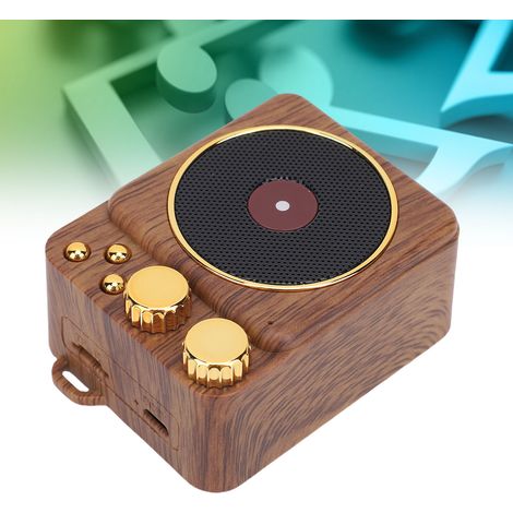 Enceinte Retro Bluetooth 5.0 Portable Magnétique - Bois/Métal - 5W - 4-6H (1/5)