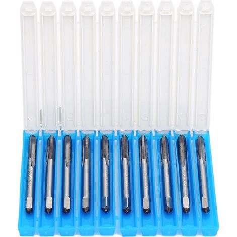 10 Mèches à tarauder M5x0.8 H2 HSS à filetage droit - Lot de 10 outils à main pour visserie métallique (1/5)