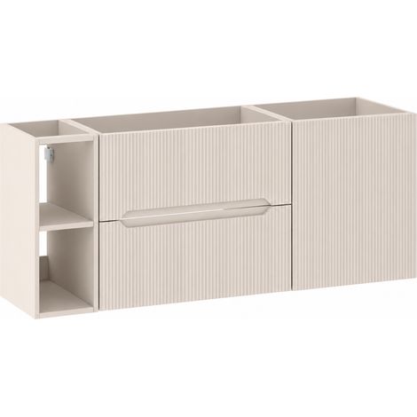 Ensemble de meubles de salle de bains avec étagère L.120 cm cachemire mat façade rainurée NOVO Furnidea (1/5)